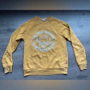 Camp brand goods yellow crewneck sweatshirt